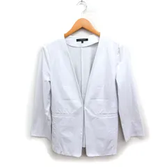 ロートレアモン LAUTREAMONT ノーカラー ジャケット 無地 コットン 綿 40 オフホワイト 白 /FT24