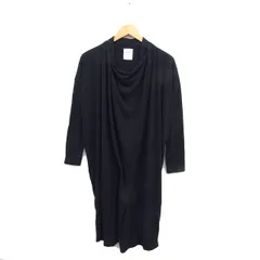 アーバンリサーチ ドアーズ URBAN RESEARCH DOORS mizuiroind ドレープ ワンピース ゆったり ロング ウール混 リボン 長袖 黒 ブラック /NT23