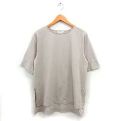 レプシィム ローリーズファーム LEPSIM LOWRYS FARM ビッグシルエット カットソー Tシャツ バックロング スリット コットン混 ボートネック 七分袖 F ベージュ /NT22