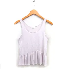 マカフィー MACPHEE トゥモローランド ペプラム タンクトップ 透け感 コットン 綿 ギャザー 無地 1 ライトピンク /NT24