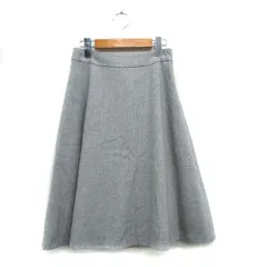 ナチュラルビューティーベーシック NATURAL BEAUTY BASIC フレア スカート 膝丈 ウール シンプル S グレー 灰 /KT2
