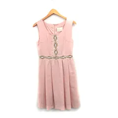 チェスティ Chesty ワンピース ノースリーブ 膝丈 ビジュー 1 ピンク /KT35