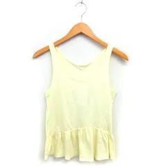 マカフィー MACPHEE トゥモローランド タグ付き ペプラム タンクトップ ギャザー 透け感 コットン 綿 1 黄 イエロー /NT25