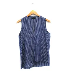 マカフィー MACPHEE トゥモローランド ブラウス シャツ プルオーバー ノースリーブ コットン ストライプ 36 パープル 紫 /KT27