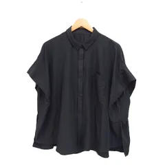 レプシィム ローリーズファーム LEPSIM LOWRYS FARM ワイド シャツ ブラウス 5分袖 無地 シンプル F ブラック系 /FT9