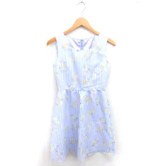 プロポーション ボディドレッシング PROPORTION BODY DRESSING ワンピース フレア ストライプ 花柄 ひざ丈 プルオーバー ノースリーブ 2 ライトパープル 薄紫 /TT