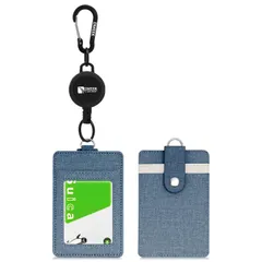 社員証 名札 カードケース ic 両面 伸縮 リール 定期入れ パスケース パスケース 定期入れ 横型&縦型 男女兼用 子供 IDカードホルダー (縦型-グレー) 脱落防止バンド付き レディース メンズ リール付き DMEEK