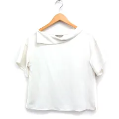 ユナイテッドアローズ A DAY IN THE LIFE UNITED ARROWS ロールカラー ブラウス 半袖 無地 サイドスリット オフホワイト 白 /FT21