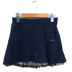 トミーガール tommy girl 国内正規品 ミニ スカート フレア ロゴ刺繍 チェック コットン 綿 S/P 紺 ネイビー /NT20