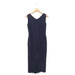 プラステ PLST オールインワン ワイド パンツ ロング ベルト 薄手 ノースリーブ S ネイビー 紺 /TT19