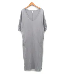 チャンピオン CHAMPION ワンピース 七分袖 Vネック シンプル コットン S グレー 灰 /KT32