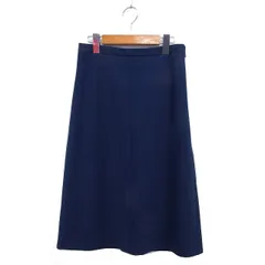 セオリーリュクス theory luxe フレア スカート ロング ウール サイドジップ 無地 36 紺 ネイビー /NT15