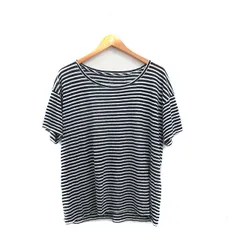 ジェイクルー J.CREW カットソー Tシャツ 半袖 リネン ボーダー XL ネイビー 紺 /KT25