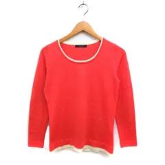 ミッシェルクラン MICHEL KLEIN 配色 ニット セーター 長袖 オーバルネック 無地 ウール 38 ピンク /FT25