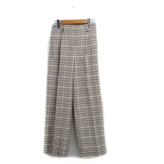 プラステ PLST ストレート パンツ センタープレス チェック XS ベージュ /KT6