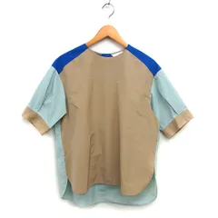 コラージュ ガリャルダガランテ COLLAGE GALLARDAGALANTE カラーブロック ブラウス タック ボートネック スリット ワイド 七分袖 F ベージュ /NT23