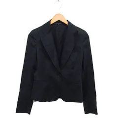 セオリー Theory テーラード ジャケット アウター 総裏地 コットン 綿 スリット 2 黒 ブラック /NT7