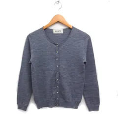 ロペ ROPE ウール ニット カーディガン ビジューボタン 無地 M グレー 灰 /FT11