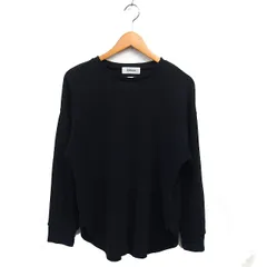 ズッカ zucca ワッフルニット ラウンドヘム カットソー オーバーサイズ 長袖 M 黒 ブラック /NT22