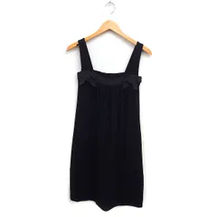 エフガール FguRL リボン キャミワンピース ひざ丈 無地 シンプル 38 ブラック 黒 /FT35