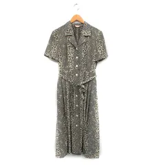 ペイトンプレイス PEYTON PLACE シャツ ワンピース ロング 半袖 リボン 花柄 ベージュ /KT34