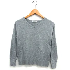 イネド INED Vネック ニット セーターリブ コットン 綿 長袖 9 グレー /NT33