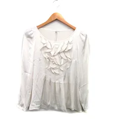 アナイ ANAYI ブラウス シャツ プルオーバー 長袖 フリル 36 アイボリー 白 /KT32