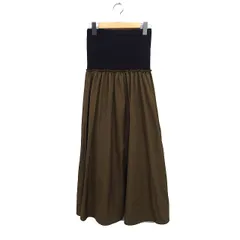 ルクールブラン le.coeur blanc 2way ベアトップ ワンピース ロング 無地 38 カーキグリーン /FT31