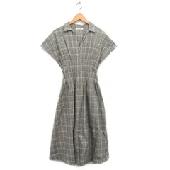 スナイデル SNIDEL ワンピース ロング 半袖 コットン チェック 1 ベージュ /KT19