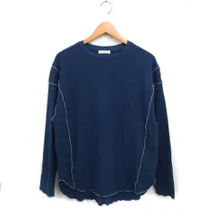 フリークスストア FREAKS STORE ワッフル Tシャツ カットソー 長袖 丸首 メロー 無地 F ネイビー 紺 /FT9