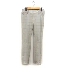 ロートレアモン LAUTREAMONT チェック ストレート パンツ ローライズ プリント 38 ベージュ /NT9