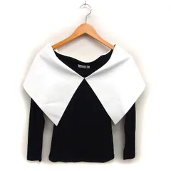 レスポワール LESPOIR タグ付き ビッグカラー ブラウス ラグランスリーブ クロップド 長袖 S 黒 ブラック /NT4