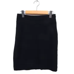バナナリパブリック BANANA REPUBLIC タイト スカート ミニ ストレッチ 無地 サイドジップ 0 黒 ブラック /NT21