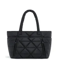 [Four leaf] 軽量 大容量 トートバッグ レディース 通勤 通学 旅行 キャリーオンバッグ マザーズバッグ ワンショルダー キルティング ナイロン バッグ おしゃれ かわいい (ブラック) [ブラック]