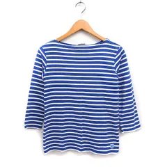 オーチバル ORCIVAL オーシバル ボーダー Tシャツ カットソー バスクシャツ 7分袖 ボートネック コットン 綿 2 ブルー 青 ホワイト 白 /FT11
