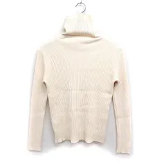 プライブジョーク PRIVE JOKE リブ ニット セーター 長袖 タートルネック 無地 M アイボリー 白 /FT33