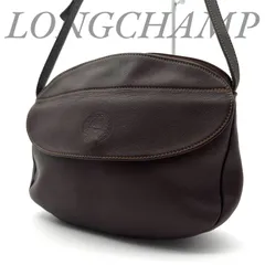 【B4861】  LONGCHAMP ロンシャン ショルダーバッグ オールレザー 本革 斜め掛け ダークブラウン レディース フランス製