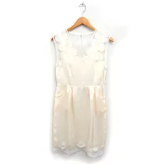 チェスティ Chesty シフォン ドレス ワンピース スカラップ ノースリーブ ひざ丈 無地 1 アイボリー 白 /FT1