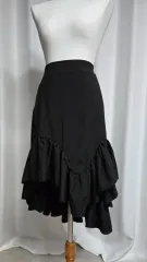 ブラック アシンメトリー フリル スカート