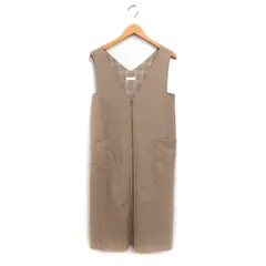 ボールジー BALLSEY トゥモローランド プレーン ダブルフェイス  Vネック ジャンパースカート ロング 36 ベージュ /FT2