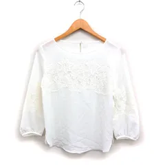 アナイ ANAYI 切替 レース シフォン ブラウス 7分袖 38 ホワイト 白 /FT43