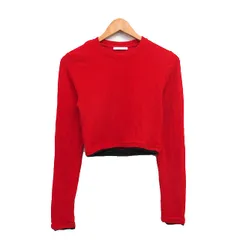 ザラ ZARA カットソー Tシャツ 長袖 シンプル L レッド 赤 /KT22