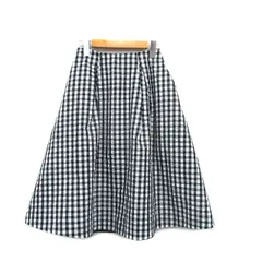 イエナ IENA フレア スカート ロング ギンガムチェック ブラック 黒 /KT3