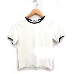 B&Y ユナイテッドアローズ BEAUTY&YOUTH ビューティー&ユース 配色リブ Tシャツ カットソー 半袖 丸首 コットン 綿 ホワイト 白 /FT47