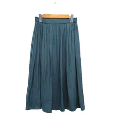 グリーンレーベルリラクシング ユナイテッドアローズ green label relaxing フレア スカート ギャザー ロング シンプル 38 グリーン 緑 /KT6
