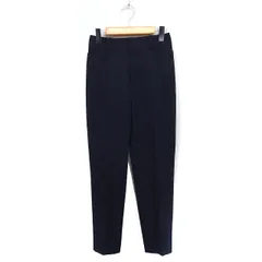 ロートレアモン LAUTREAMONT テーパードパンツ センタープレス 無地 リネン混 38 ネイビー 紺 /FT28