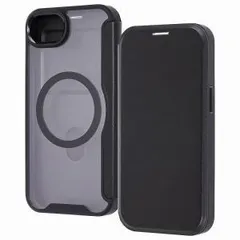 【新品・2営業日で発送】レイ・アウト iPhone 16e／クリアフリップケースマグネット充電対応／黒(RT-P50LCM／B)