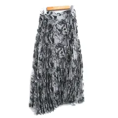 ミラオーウェン Mila Owen プリーツ スカート ロング 総柄 グレー 灰 /KT4