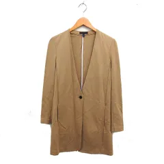 アイシービー iCB ノーカラー ロング ジャケット 無地 レーヨン 7 ベージュ /FT44