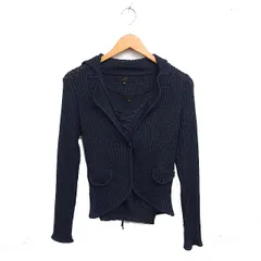 ジェイ&アール J&R アンサンブル ニット テーラードカラー カーディガン インナーキャミソール ラメ混 M ネイビー 紺 /FT28